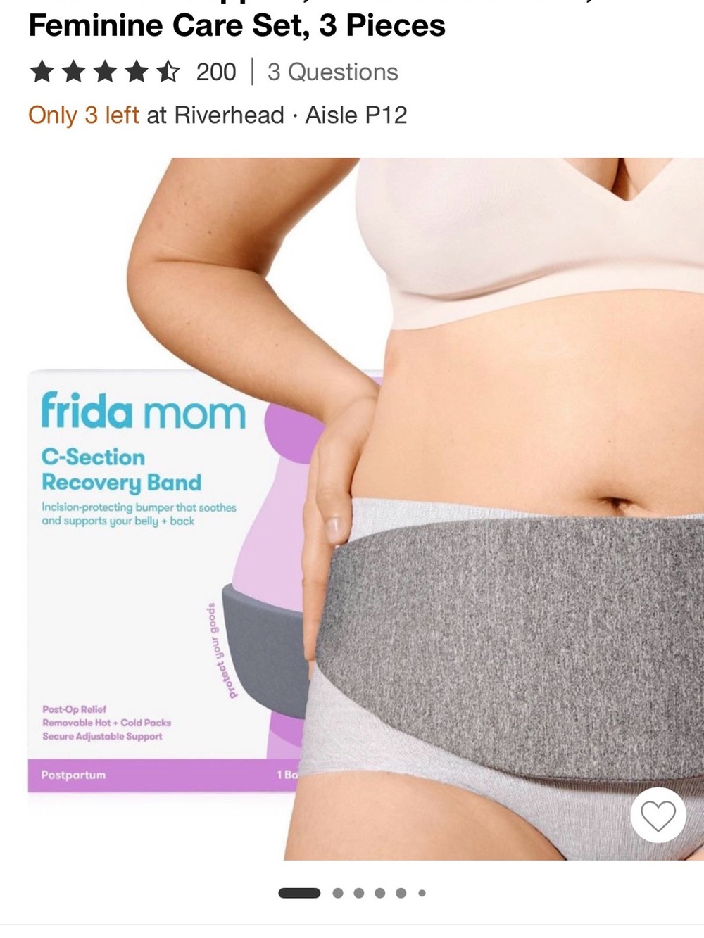 Frida Mom C-Section Recovery Band — Gray Support Band
